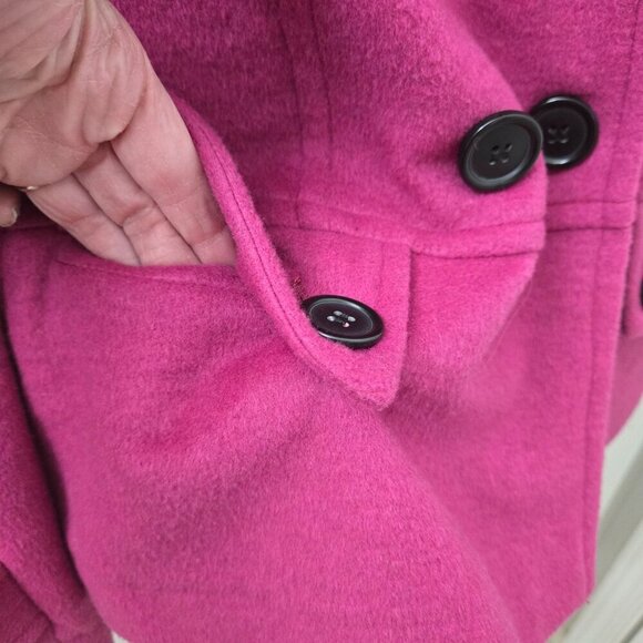 Pendleton Double-Breasted Coat Wool Blend XXS Womens Magenta Classic - Picture 11 of 16